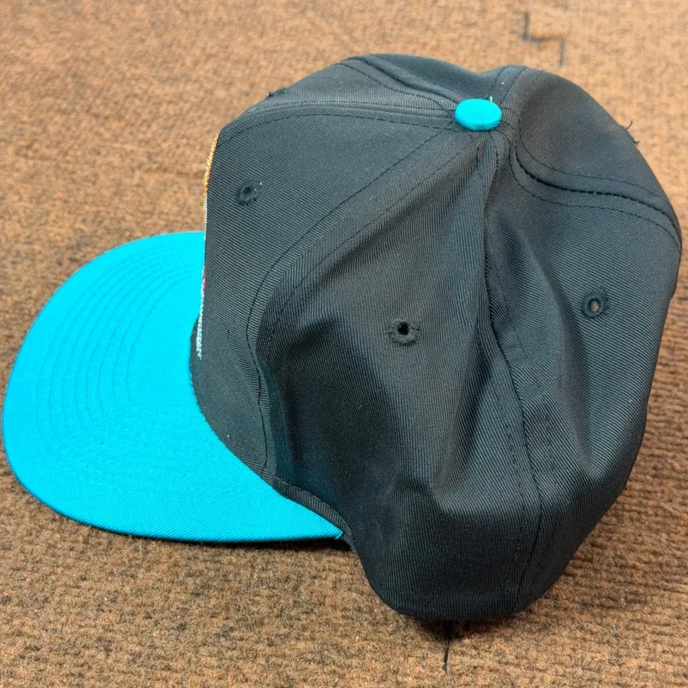 Vintage 1993 McDonalds Nothin But Net Basketball Snapback Hat Black Teal 90s Cap